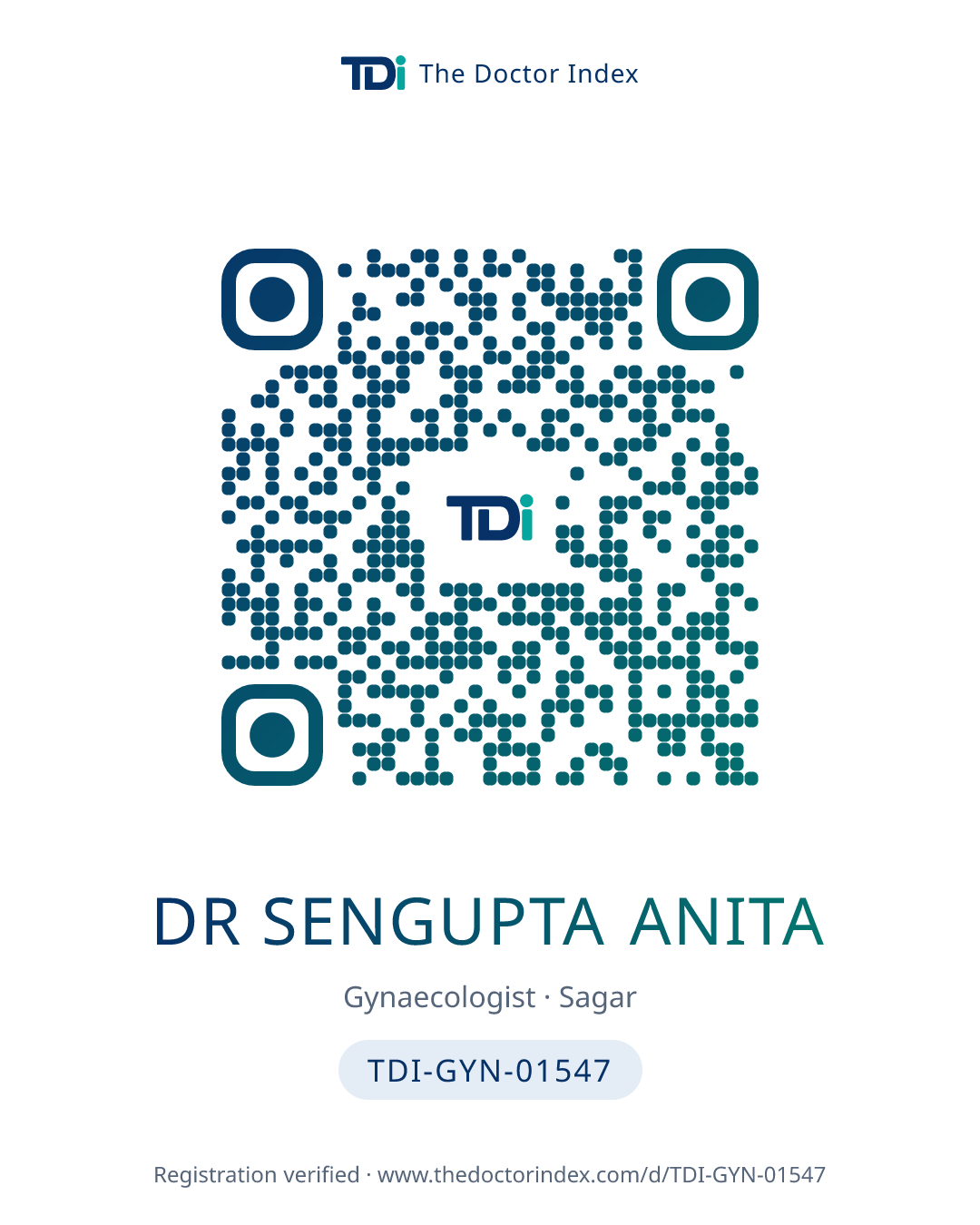 QR card for Dr Sengupta Anita, TDI-GYN-01547
