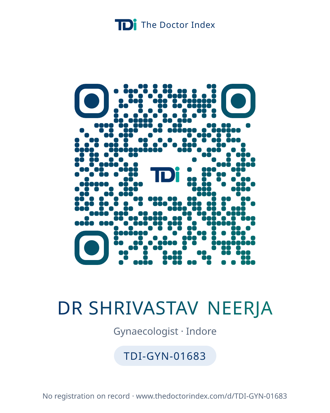 QR card for Dr Shrivastav Neerja, TDI-GYN-01683