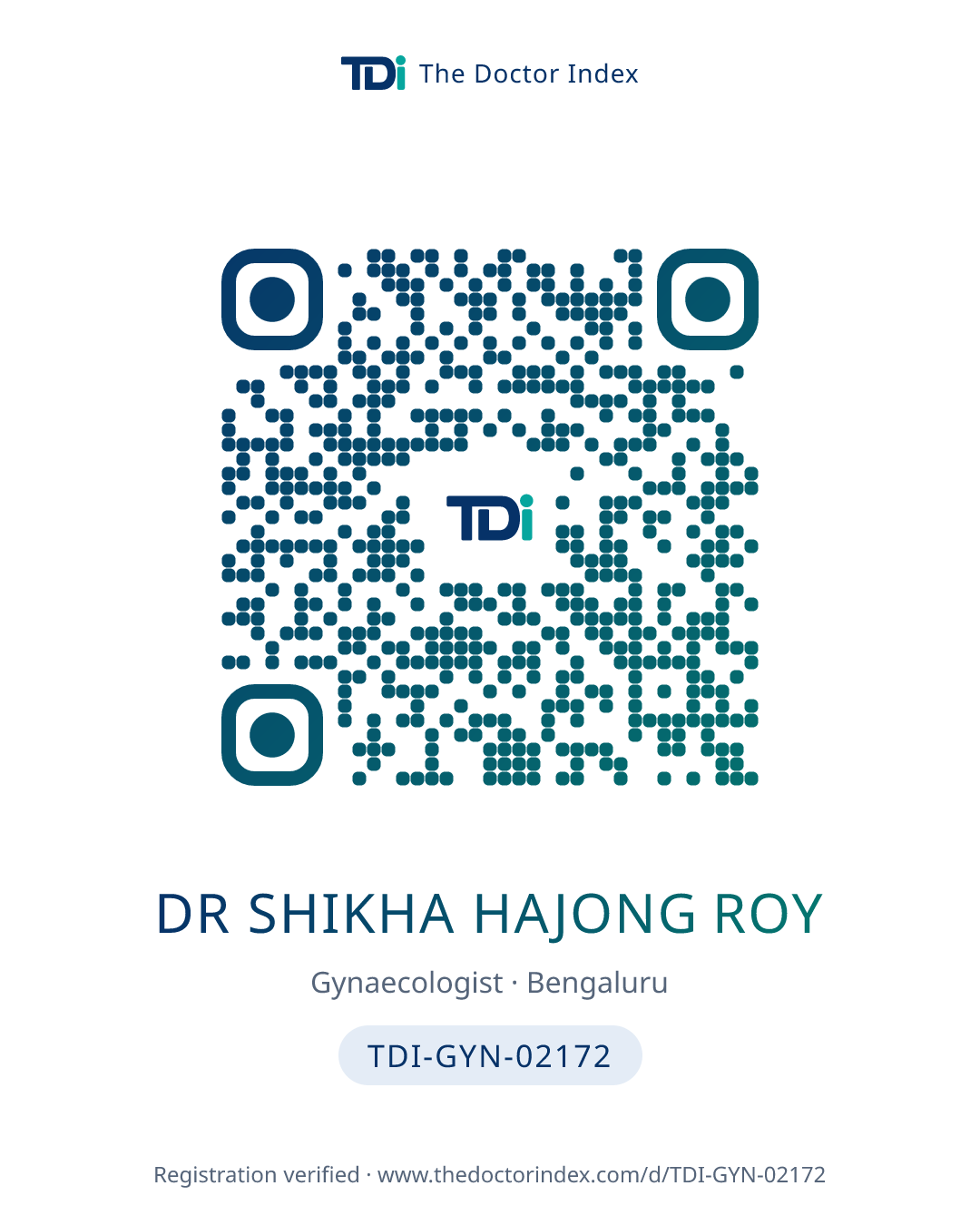 QR card for Dr Shikha Hajong Roy, TDI-GYN-02172
