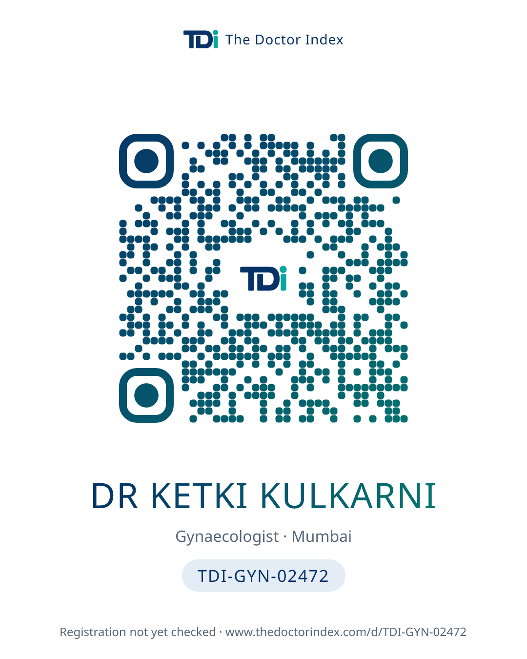 QR card for Dr ketki Kulkarni, TDI-GYN-02472