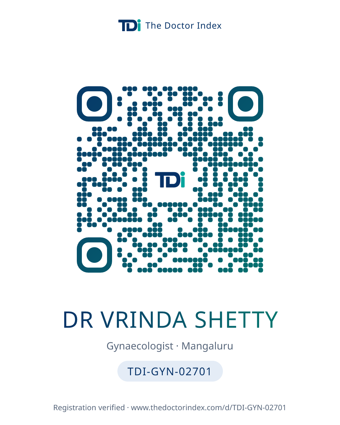 QR card for Dr Vrinda Shetty, TDI-GYN-02701