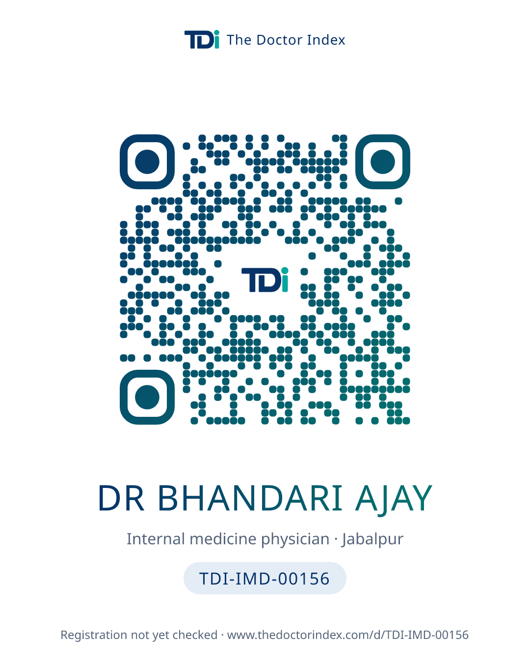 QR card for Dr Bhandari Ajay, TDI-IMD-00156