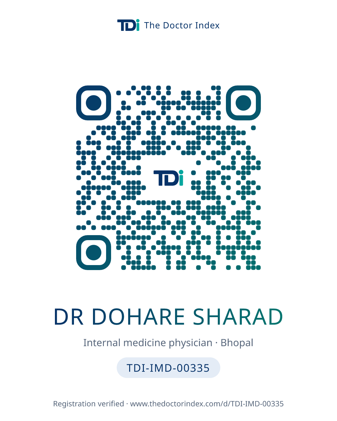QR card for Dr Dohare Sharad, TDI-IMD-00335