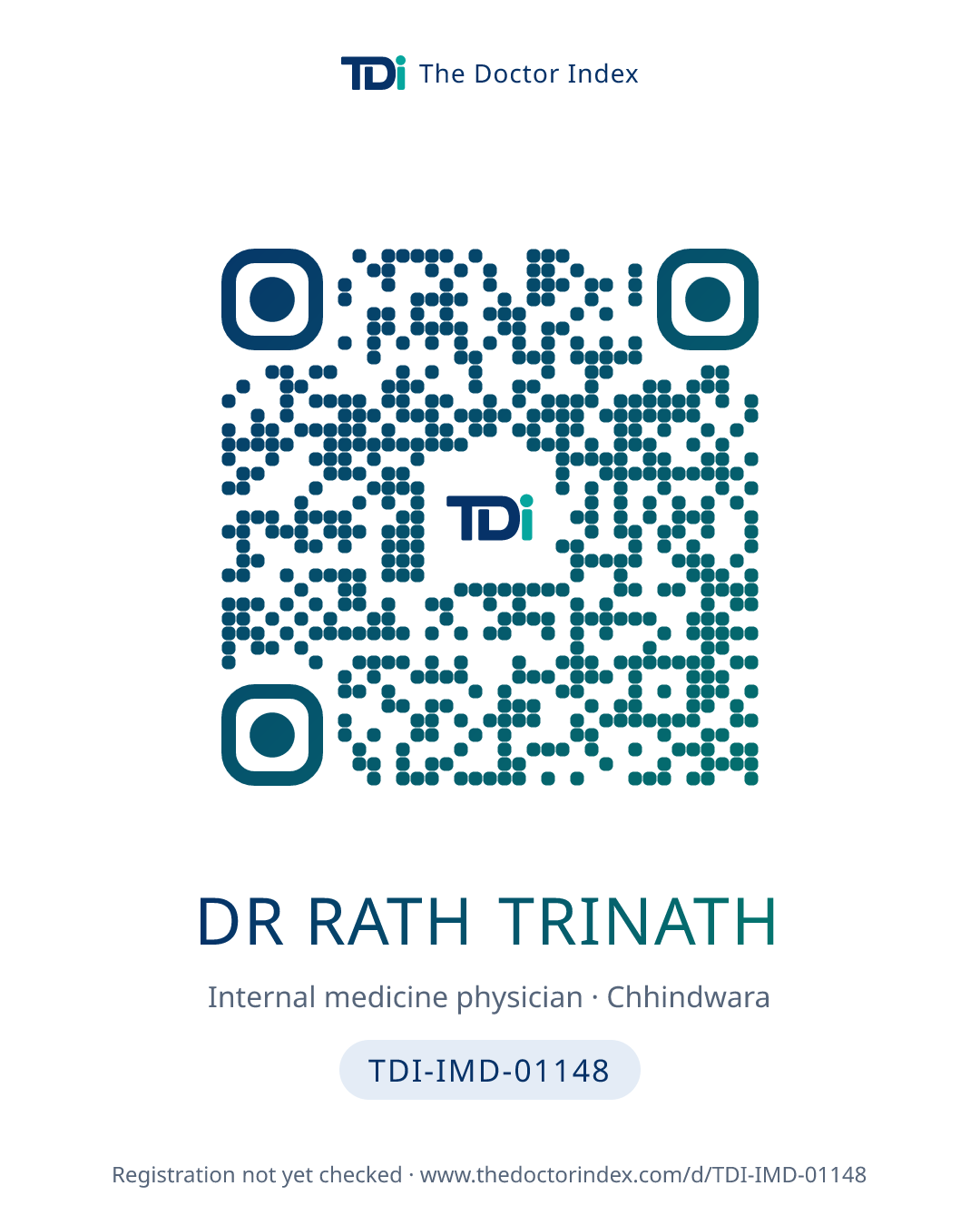 QR card for Dr Rath Trinath, TDI-IMD-01148