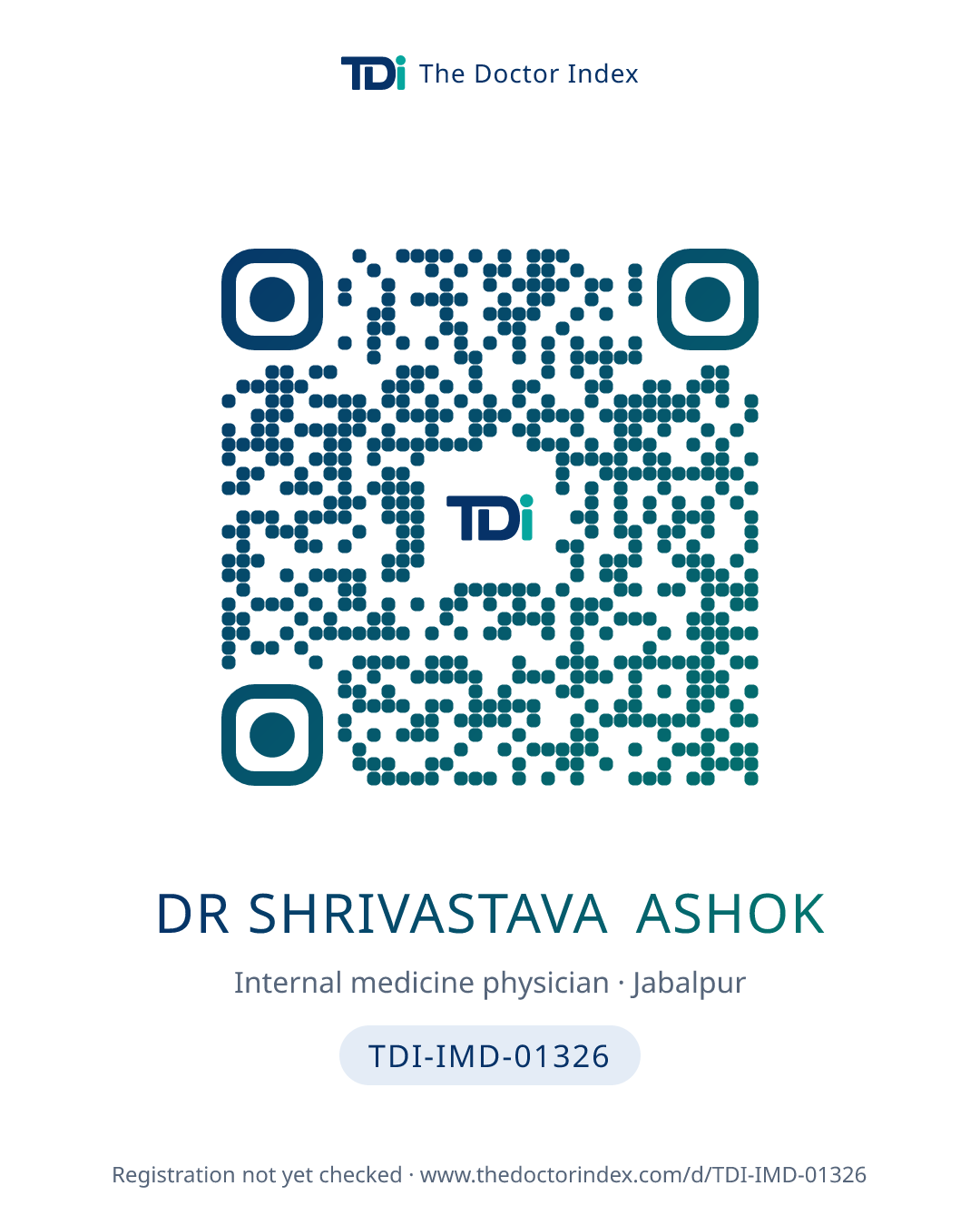 QR card for Dr Shrivastava Ashok, TDI-IMD-01326