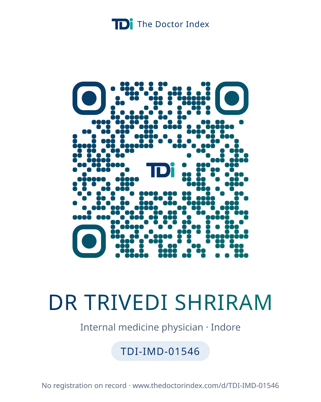 QR card for Dr Trivedi Shriram, TDI-IMD-01546