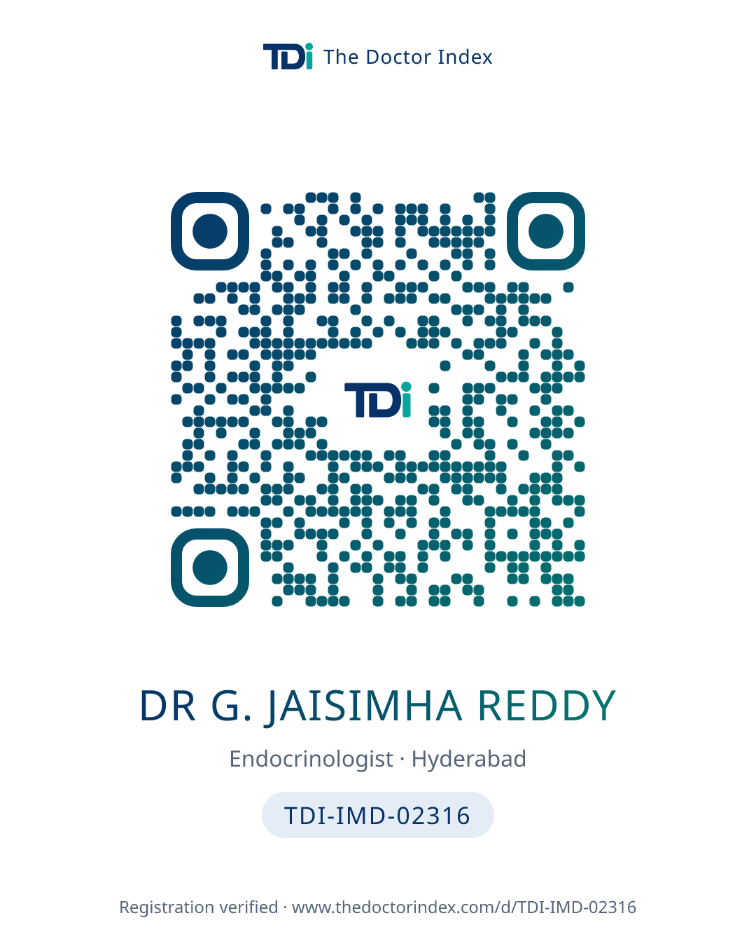 QR card for Dr G. Jaisimha Reddy, TDI-IMD-02316