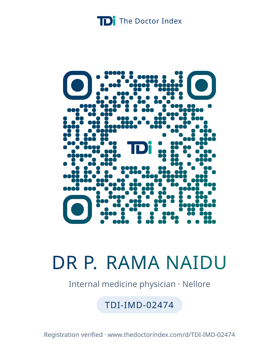 QR card for Dr P. Rama Naidu, TDI-IMD-02474