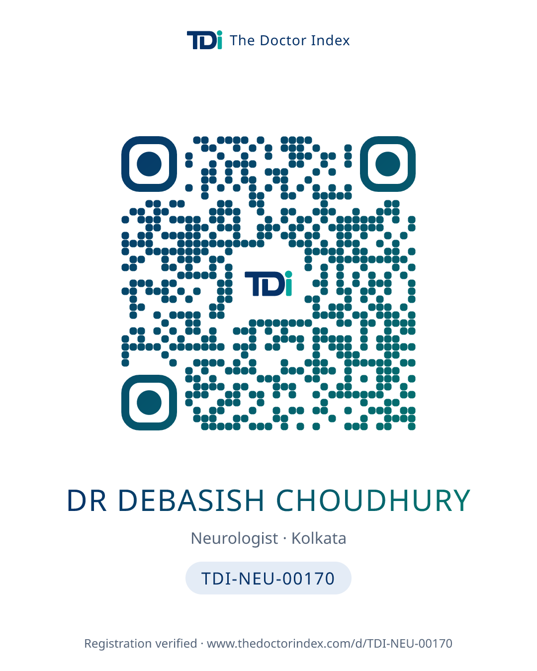 QR card for Dr Debasish Choudhury, TDI-NEU-00170