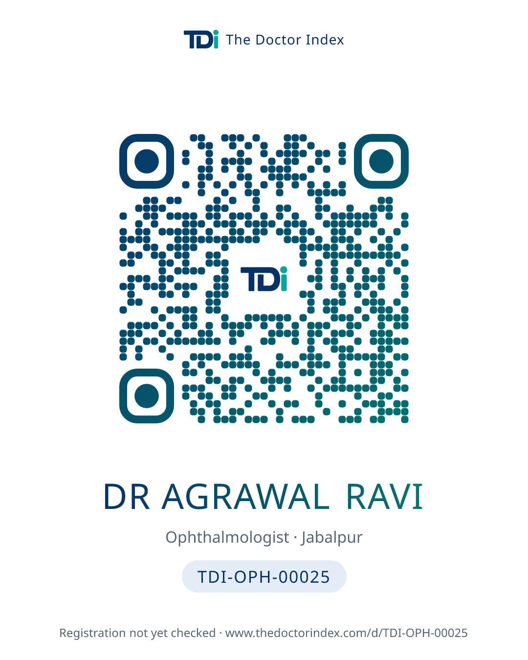 QR card for Dr Agrawal Ravi, TDI-OPH-00025