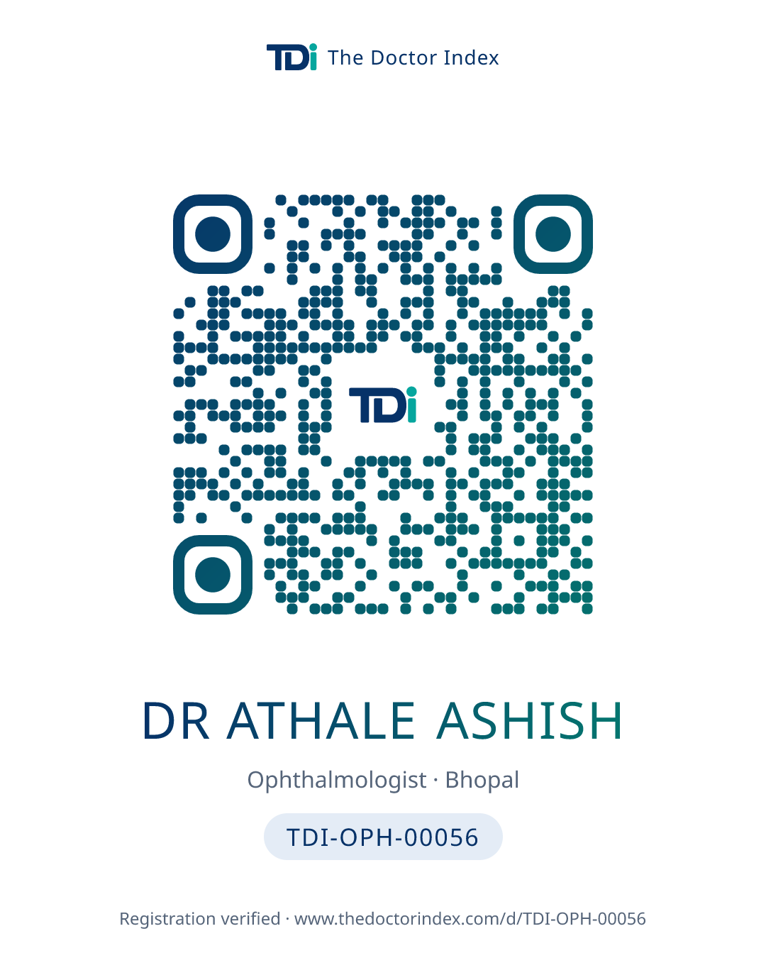 QR card for Dr Athale Ashish, TDI-OPH-00056