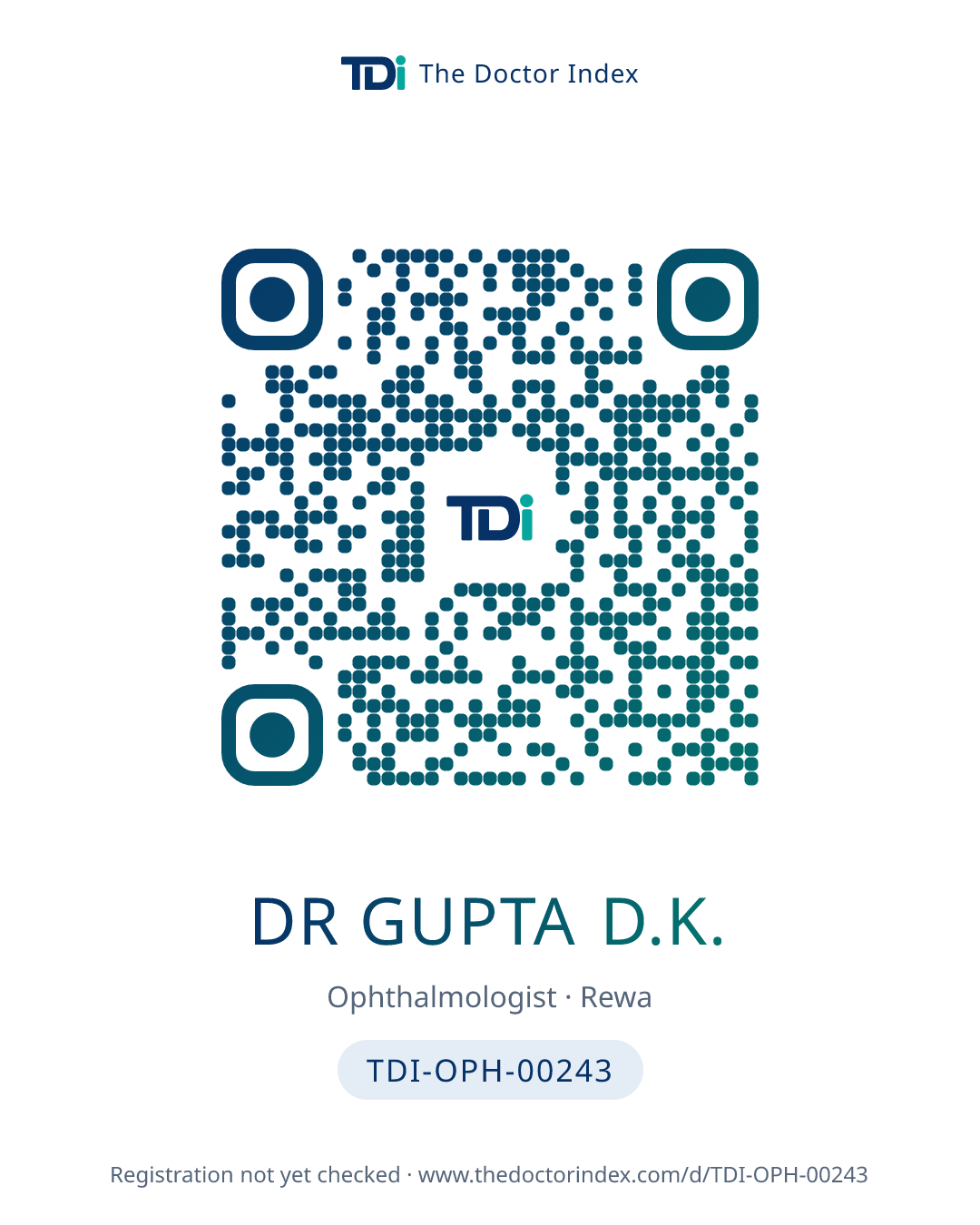 QR card for Dr Gupta D.K., TDI-OPH-00243