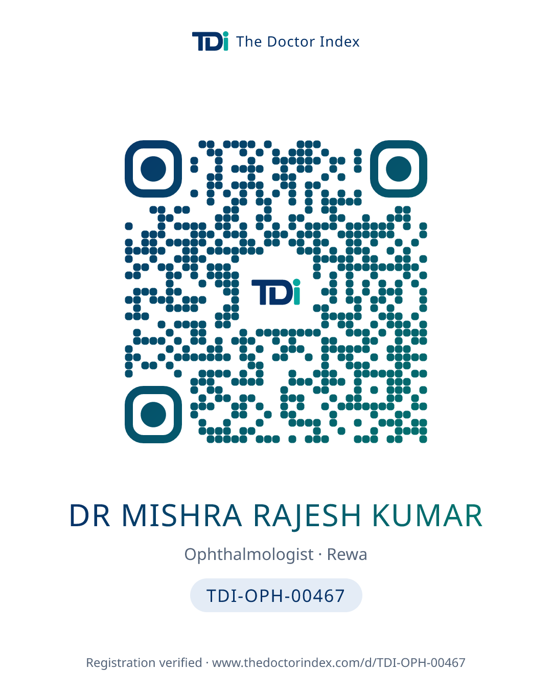 QR card for Dr Mishra Rajesh Kumar, TDI-OPH-00467