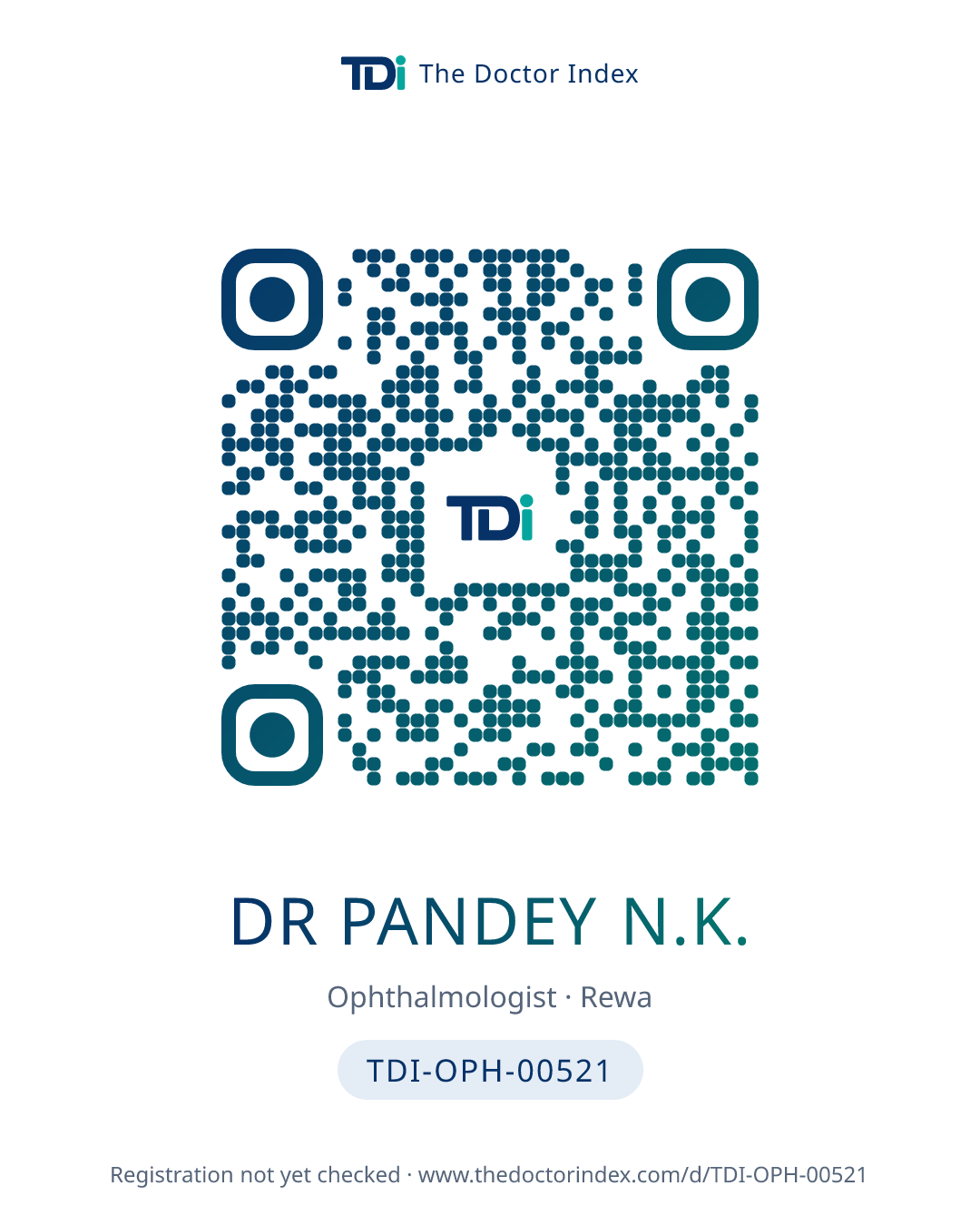 QR card for Dr Pandey N.K., TDI-OPH-00521