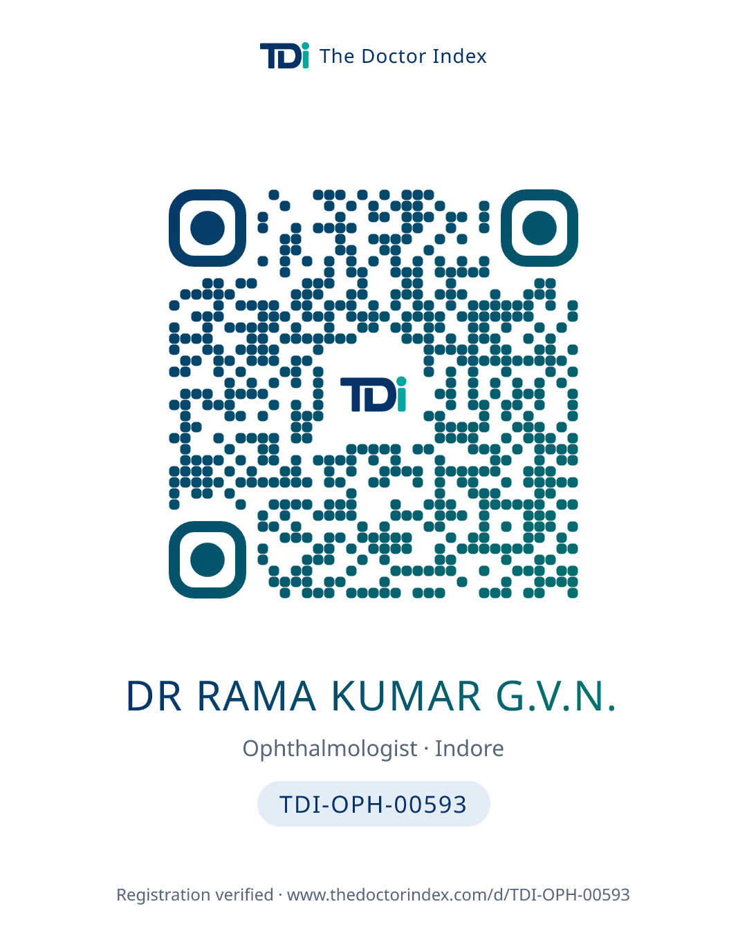 QR card for Dr Rama Kumar G.V.N., TDI-OPH-00593