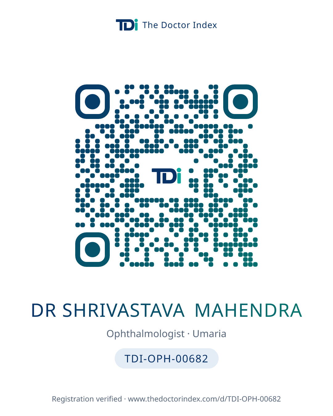 QR card for Dr Shrivastava Mahendra, TDI-OPH-00682