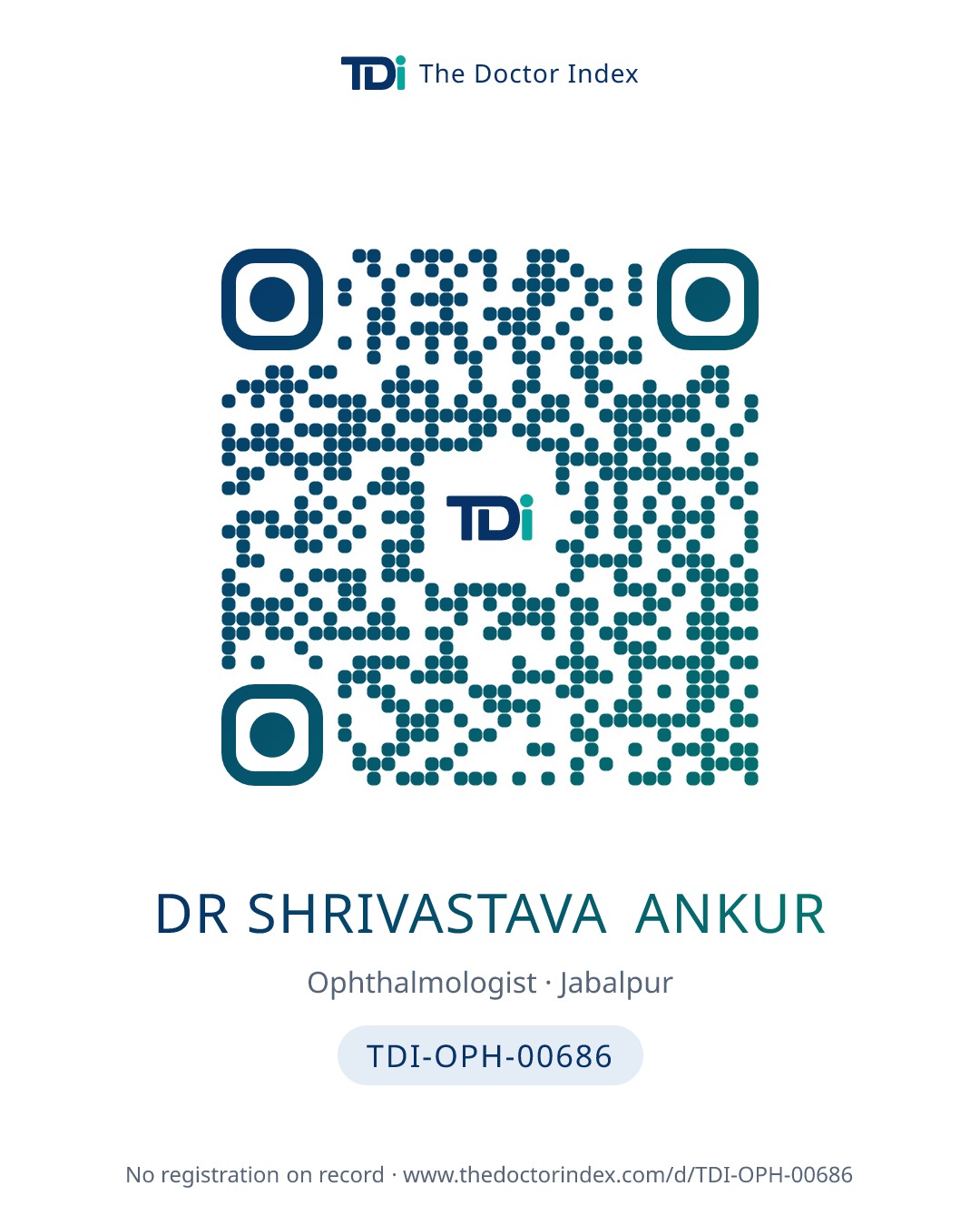 QR card for Dr Shrivastava Ankur, TDI-OPH-00686