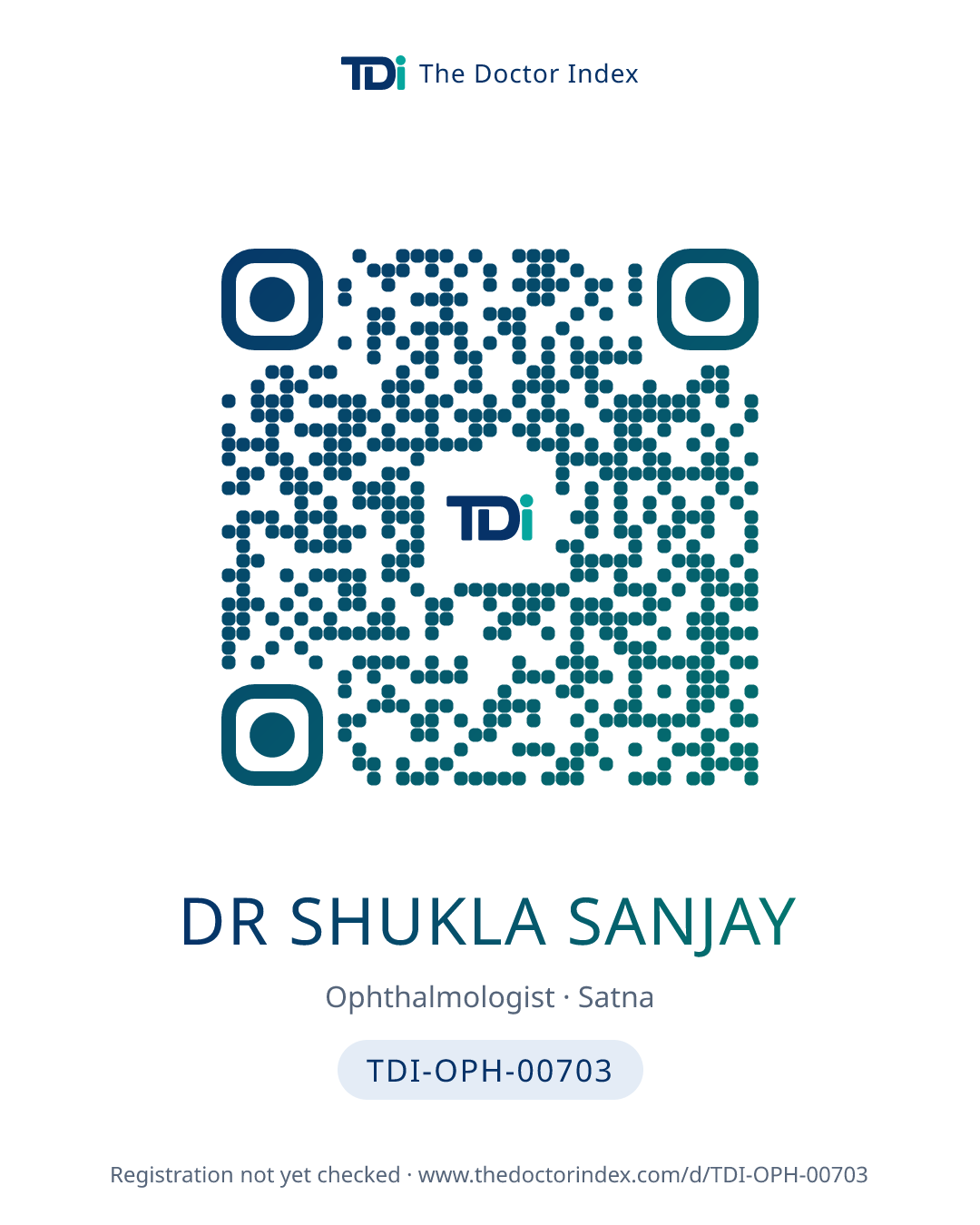 QR card for Dr Shukla Sanjay, TDI-OPH-00703