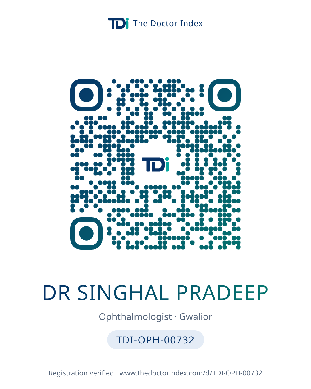QR card for Dr Singhal Pradeep, TDI-OPH-00732