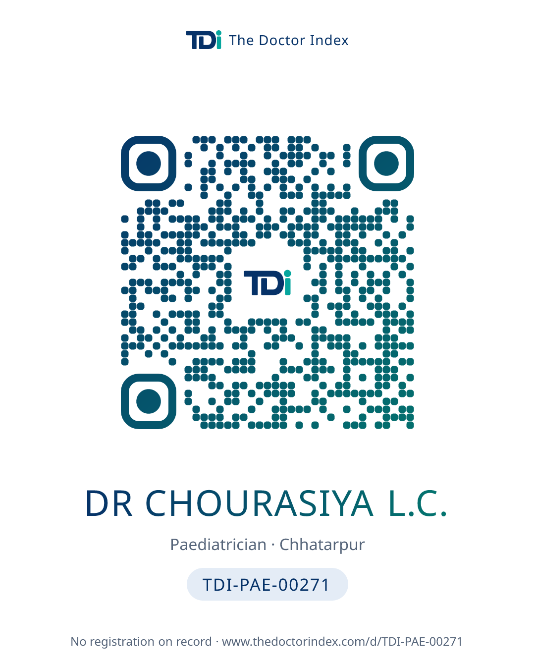 QR card for Dr Chourasiya L.C., TDI-PAE-00271