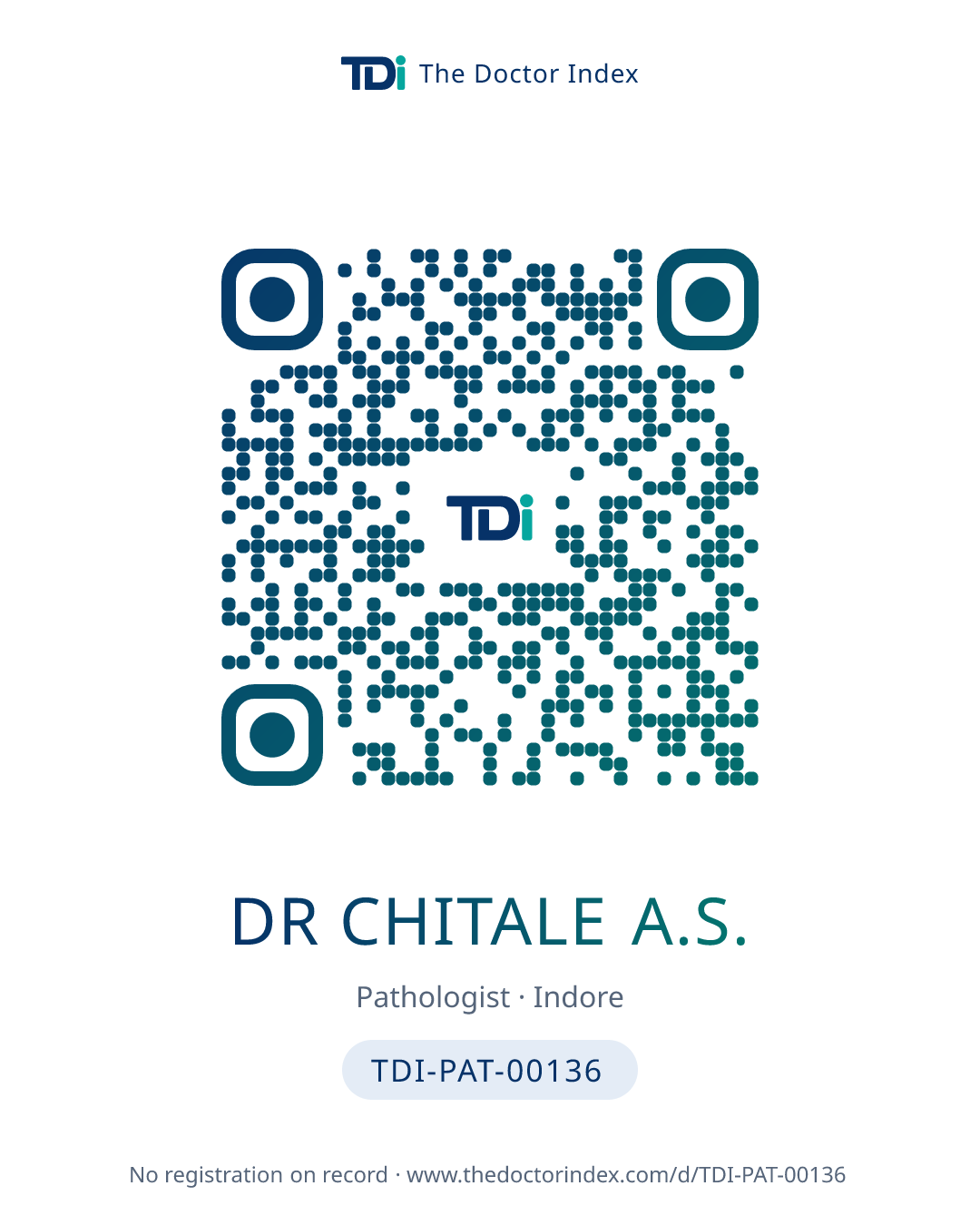 QR card for Dr Chitale A.S., TDI-PAT-00136
