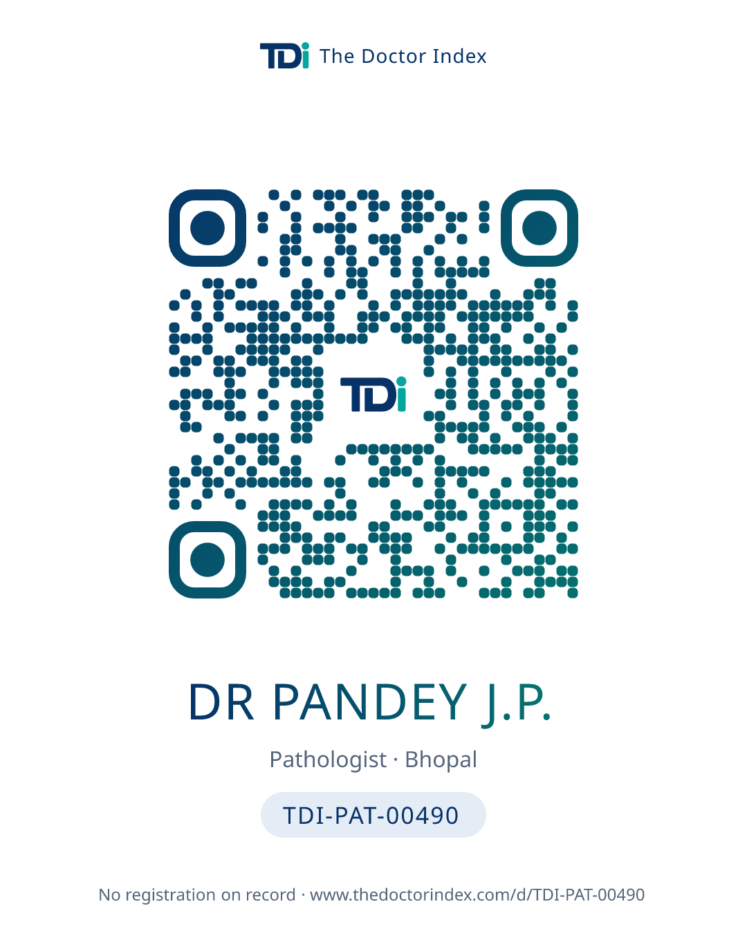 QR card for Dr Pandey J.P., TDI-PAT-00490