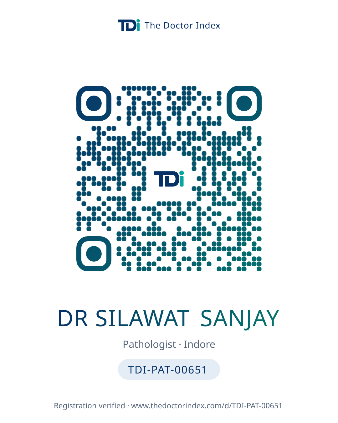 QR card for Dr Silawat Sanjay, TDI-PAT-00651
