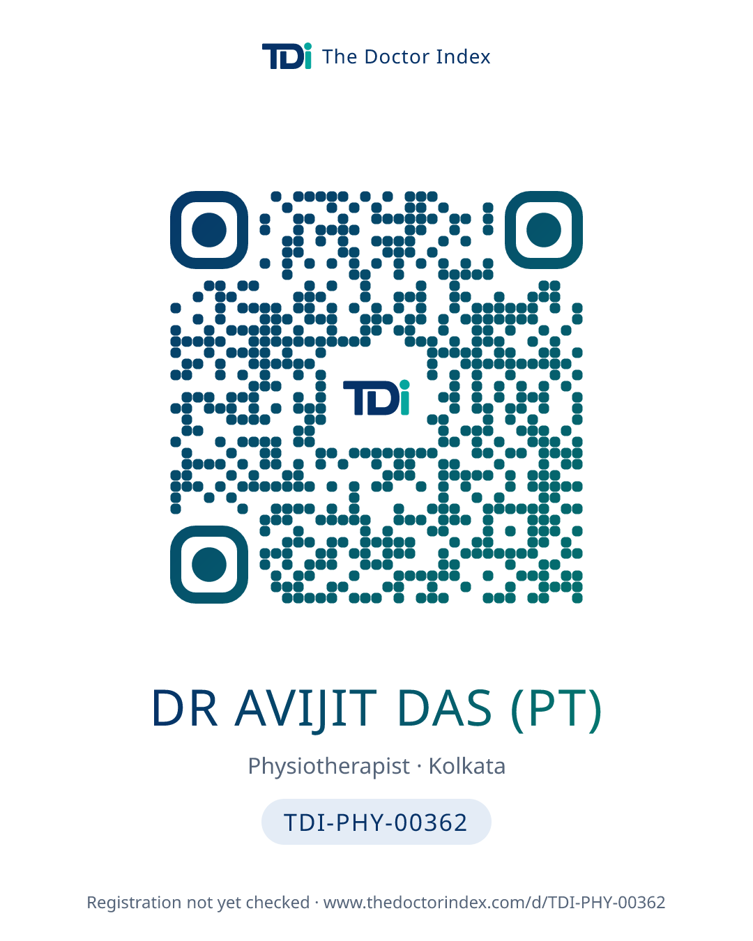 QR card for Dr Avijit Das (PT), TDI-PHY-00362