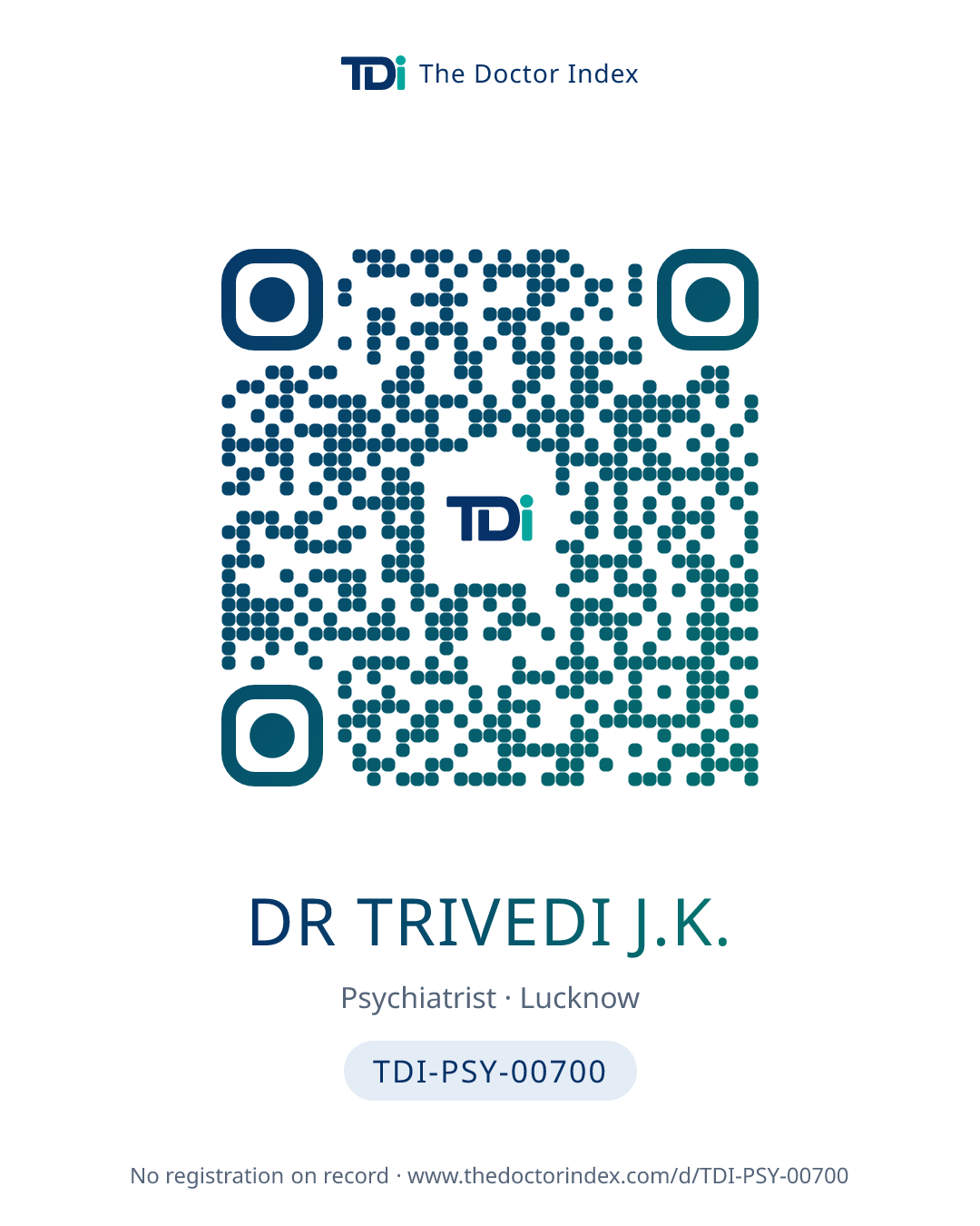 QR card for Dr Trivedi J.K., TDI-PSY-00700