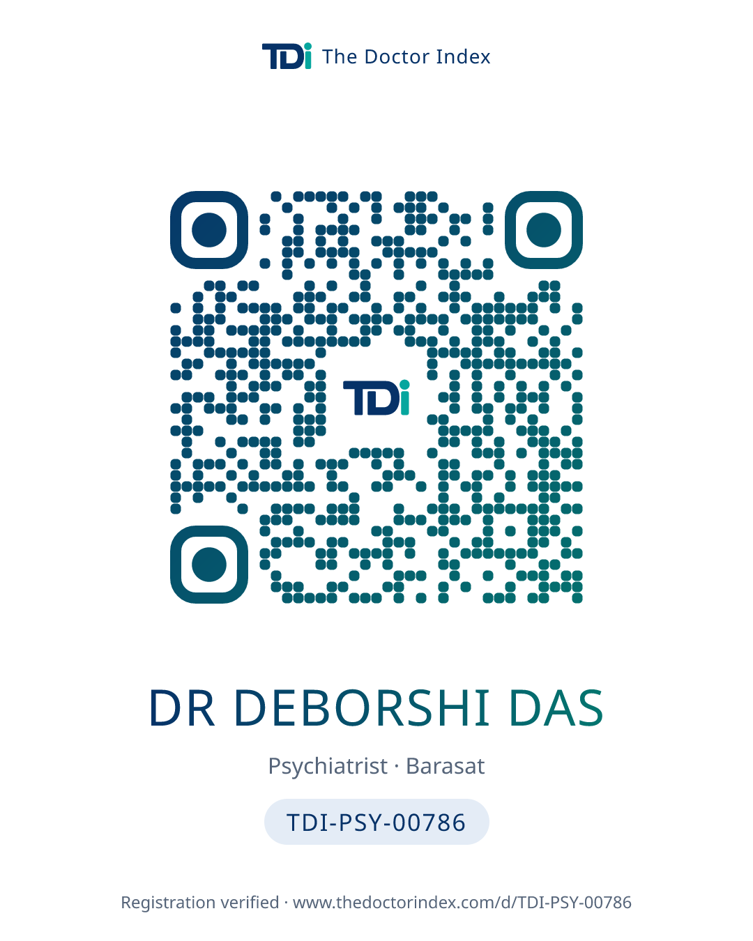 QR card for Dr Deborshi Das, TDI-PSY-00786