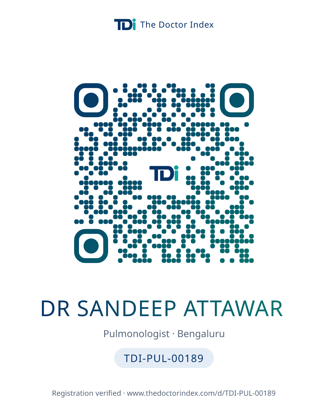 QR card for Dr Sandeep Attawar, TDI-PUL-00189