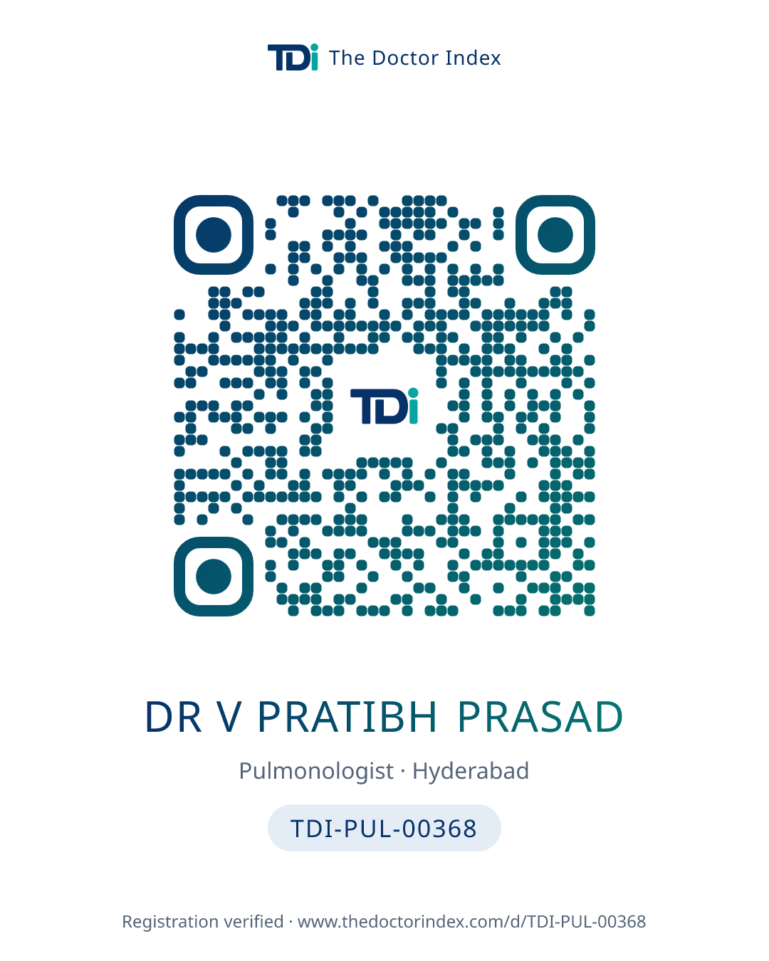 QR card for Dr V Pratibh Prasad, TDI-PUL-00368