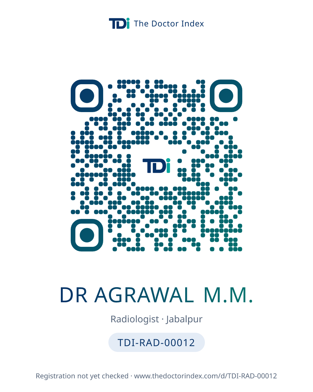 QR card for Dr Agrawal M.M., TDI-RAD-00012