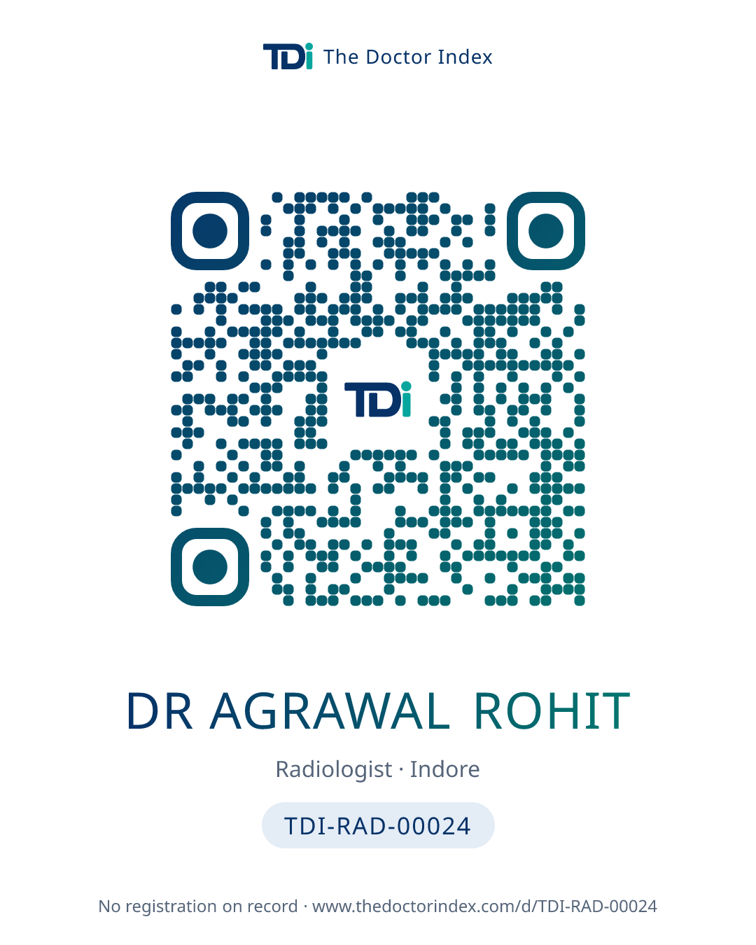 QR card for Dr Agrawal Rohit, TDI-RAD-00024