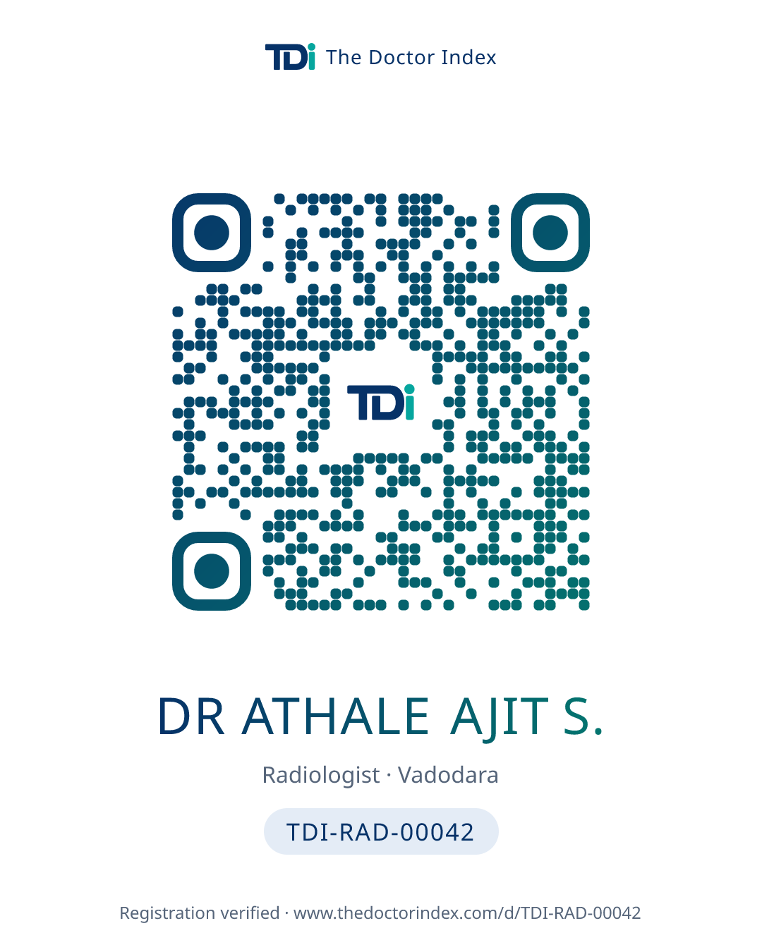 QR card for Dr Athale Ajit S., TDI-RAD-00042